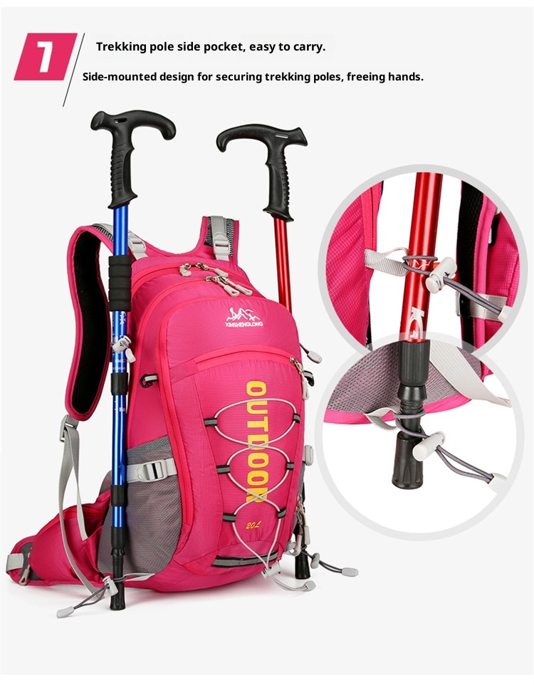 ActiveGo Outdoor Cycling Backpack Large Capacity Portable Water-Resistant Double Shoulder With Floating Frame Travel Hiking Bag_voghion.com