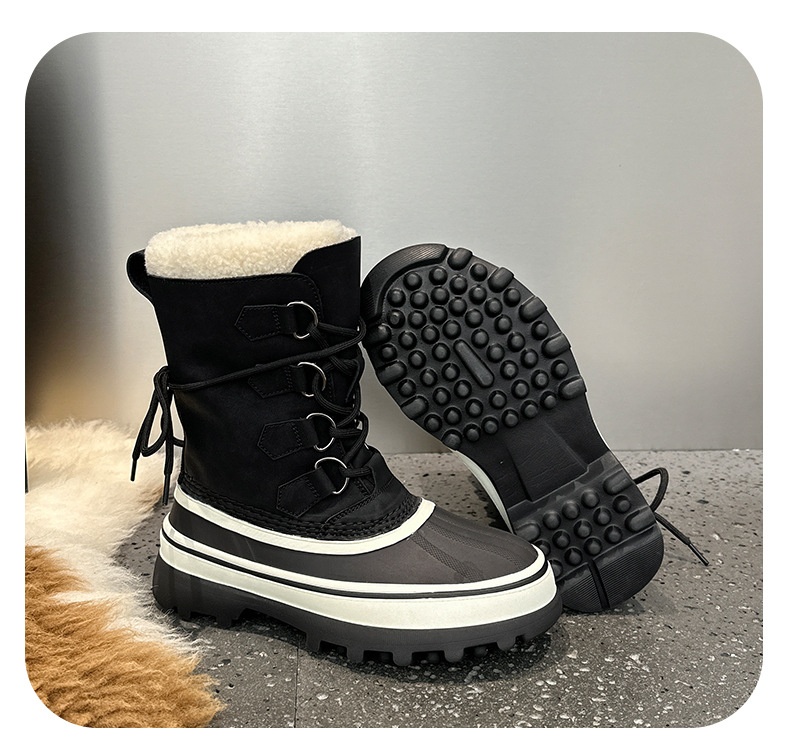 Chaussures de randonnée Zees Outdoor imperméables, antidérapantes, à lacets, pour femmes, collection hiver 2025, en cuir véritable, idéales pour la chasse au canard, résistantes au froid et chaudes._voghion.com