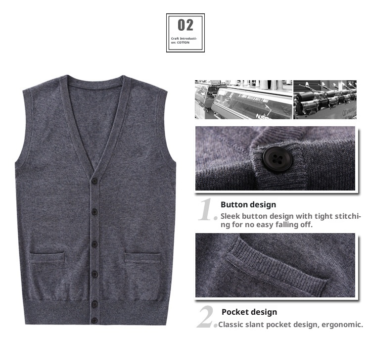 boy Boy Boy Knitted Korean Style Youth Fashion Sleeveless Men's Cardigan Vest Outerwear Casual Trendy Sweater For Men_voghion.com