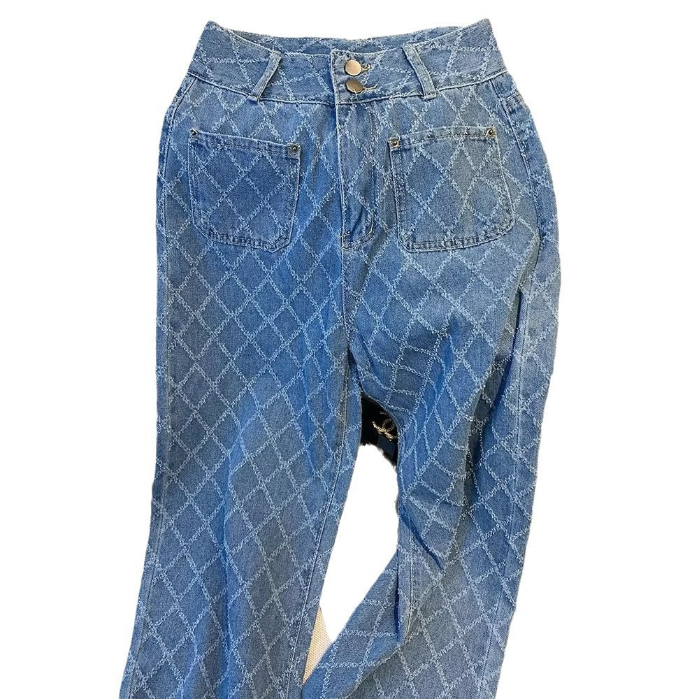 ChicShe Plus Size High Waist Jeans For Women, Trendy Brand 2024 New Japanese Style Plaid Long P, Youth Fashion Summer Thin_voghion.com