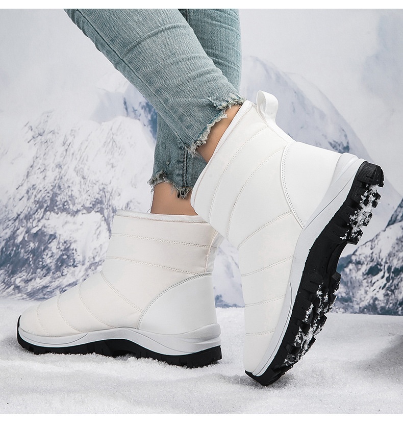 Zees Zees 2023 New Large Size Winter Fleece-Lined Warm Snow For Women Thickened Ski Cold-Proof Sports Cotton Shoes Short Boots_voghion.com