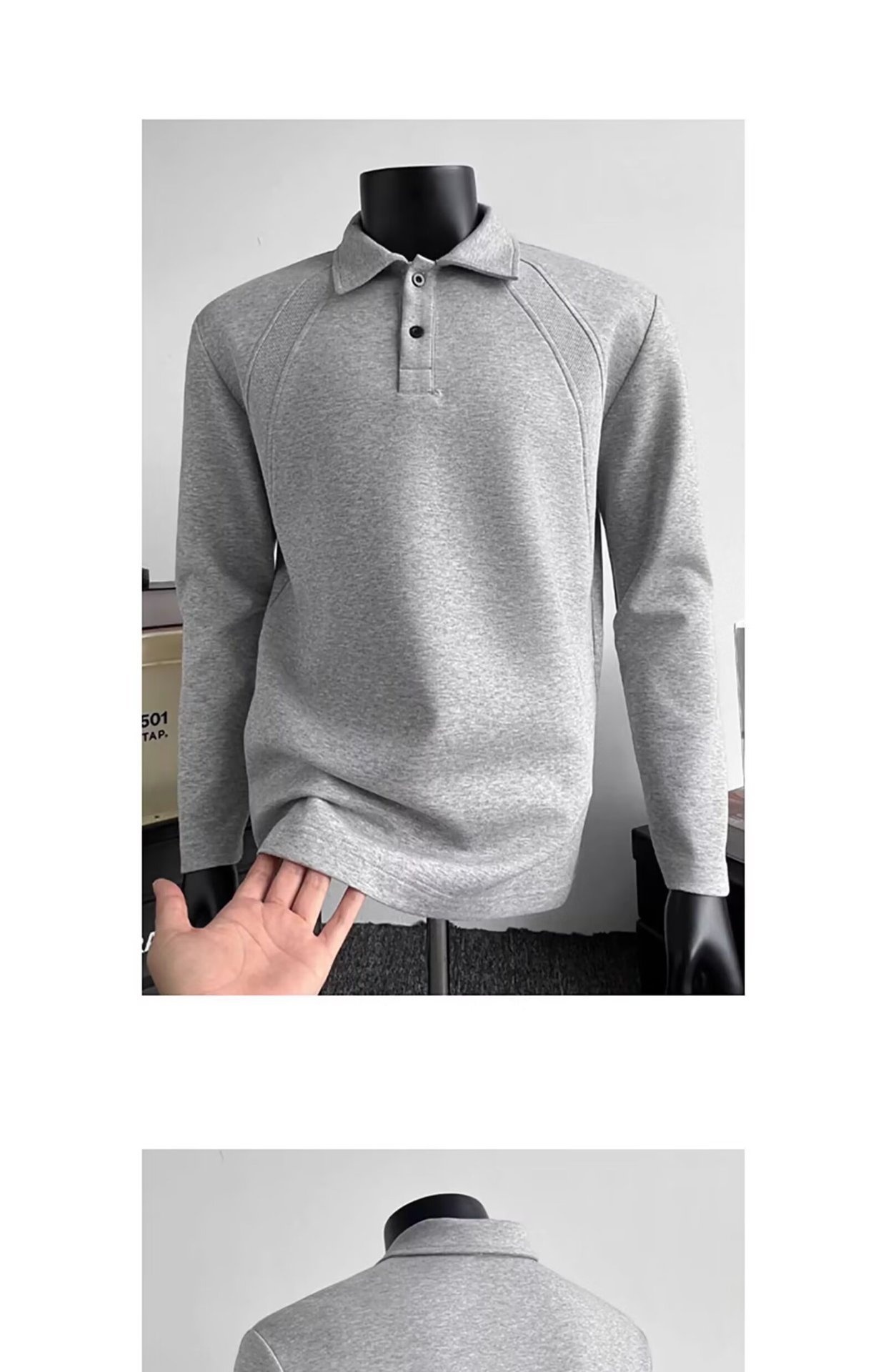 Polo patchwork rétro américain Boy pour homme, marque tendance printemps-automne, coupe ample et décontractée à manches longues_voghion.com