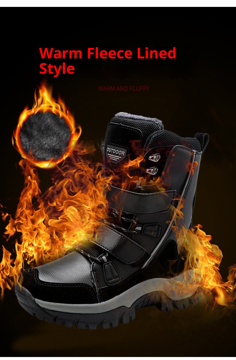 Zees Zees Noordoost Warme Sneeuw Outdoor Skischoenen Katoenen Schoenen Dames Winter Fleece Gevoerd Verdikt Mode Hoge Laarzen Waterdicht_voghion.com