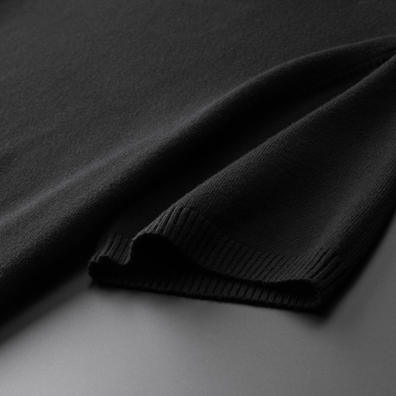 boy Boy Boy Turtleneck Men Half Sweater Solid Color Plus Size Fat Man Autumn Thin T-Shirt Short Sleeve Knitted Shirt_voghion.com