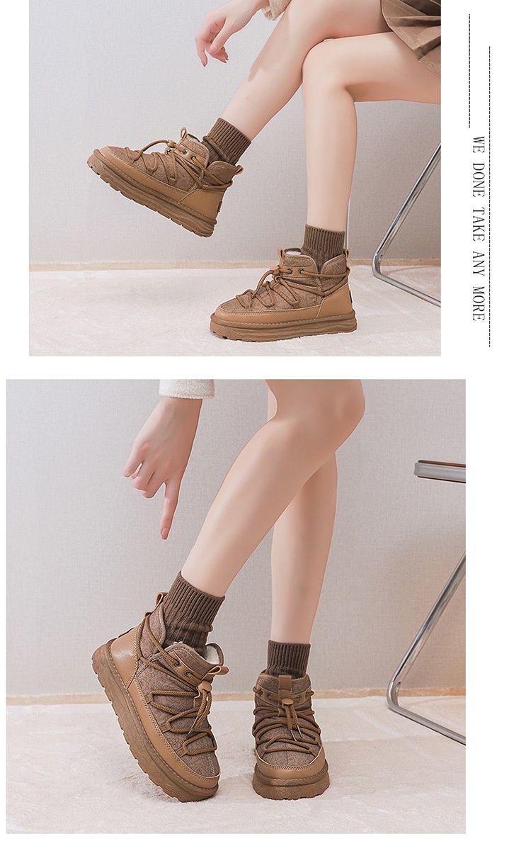 Zees Zees Harbin Outdoor Mid-Calf Snow Boots For Women Winter Warm Fleece Lined Thickened Waterproof Non-Slip Northeast Large Size_voghion.com