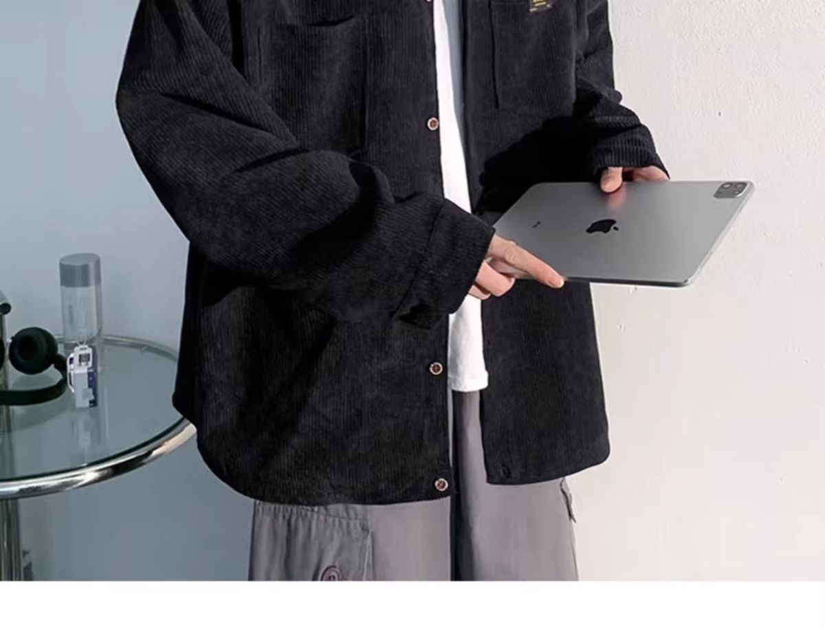 ragazzo Ragazzo Camicia in velluto a coste Primavera e Autunno Completo 2025 Nuovo Stile Bello Giacca da Giovane Uomo Set da Tre Pezzi_voghion.com