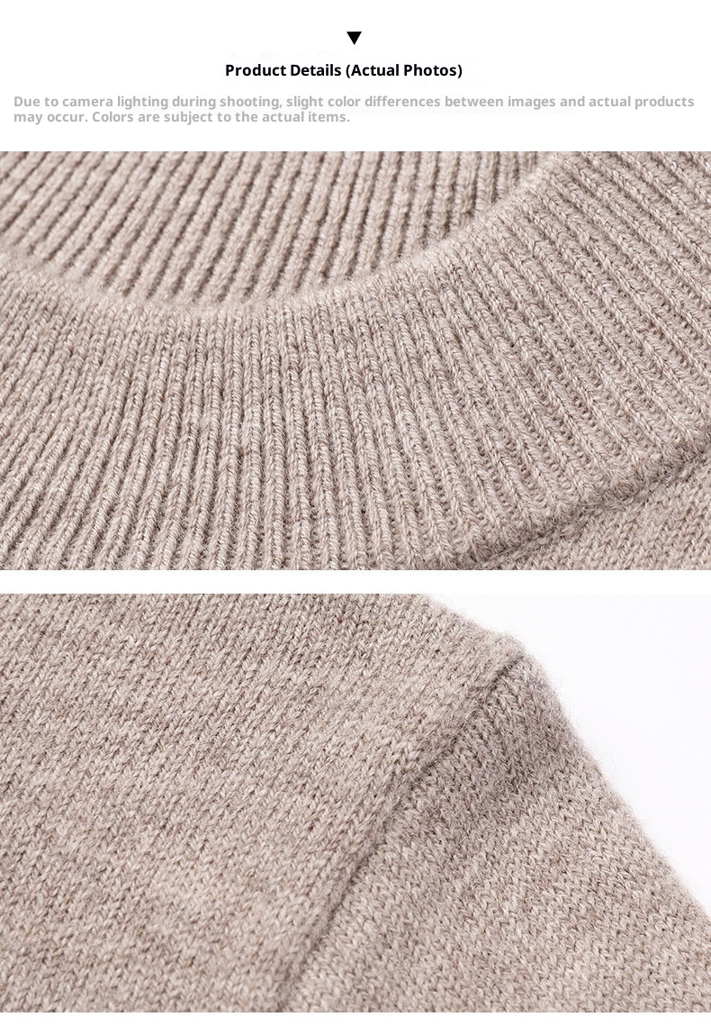 boy Boy Boy 450g Thickened 100% Pure Wool For Men 2024 Autumn Winter New Mature Half Turtleneck Sweater Men's Live Streaming Style_voghion.com