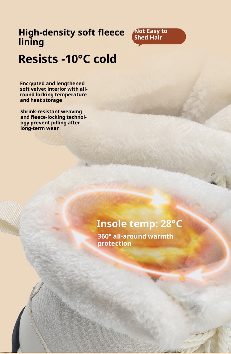 Zees Zees Foreign Trade Export Snow Men' Mid-Calf Women' Winter Fleece-Lined High-Top Warm Ski Boot Northeat Large Cotton_voghion.com