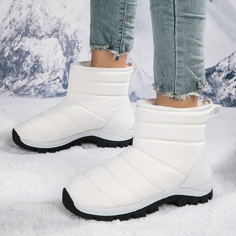 Zees Zees 2023 New Large Size Winter Fleece-Lined Warm Snow For Women Thickened Ski Cold-Proof Sports Cotton Shoes Short Boots_voghion.com