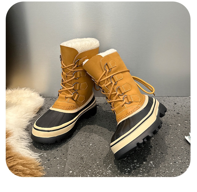 Chaussures de randonnée Zees Outdoor imperméables, antidérapantes, à lacets, pour femmes, collection hiver 2025, en cuir véritable, idéales pour la chasse au canard, résistantes au froid et chaudes._voghion.com