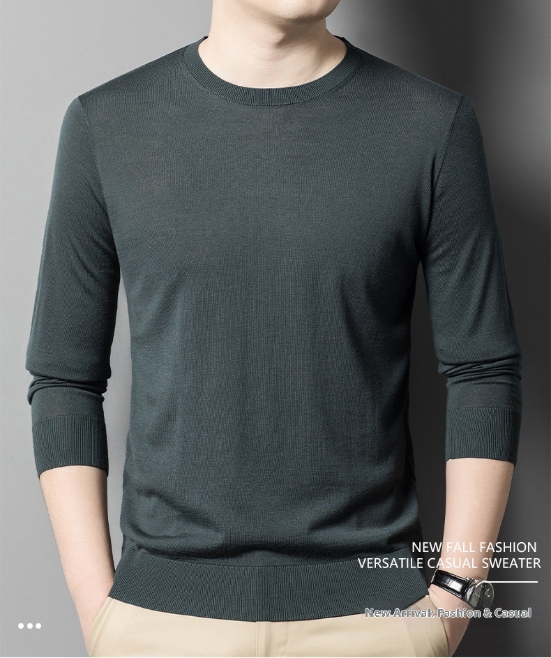 Maglione in lana fine anni '60, lavabile in lavatrice, da uomo, girocollo stretto, manica lunga, lavorato a maglia, primavera autunno, sottile_voghion.com