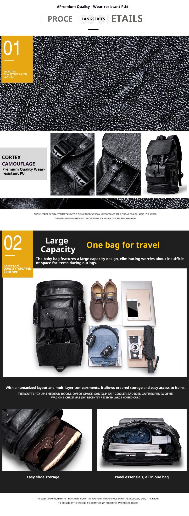 ActiveGo Trendy Business Travel Outdoor Camping Hiking Bag Large Capacity Korean Style Trekking Backpack For Men_voghion.com