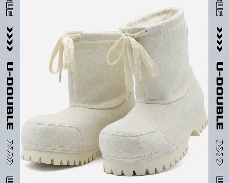 Zees Zees 2025 Winter New Thick-Soled Fashionable Drawstring Big-Toe Snow Boots For Women, Non-Slip Ugly-Cute Ski Thickened Warm_voghion.com