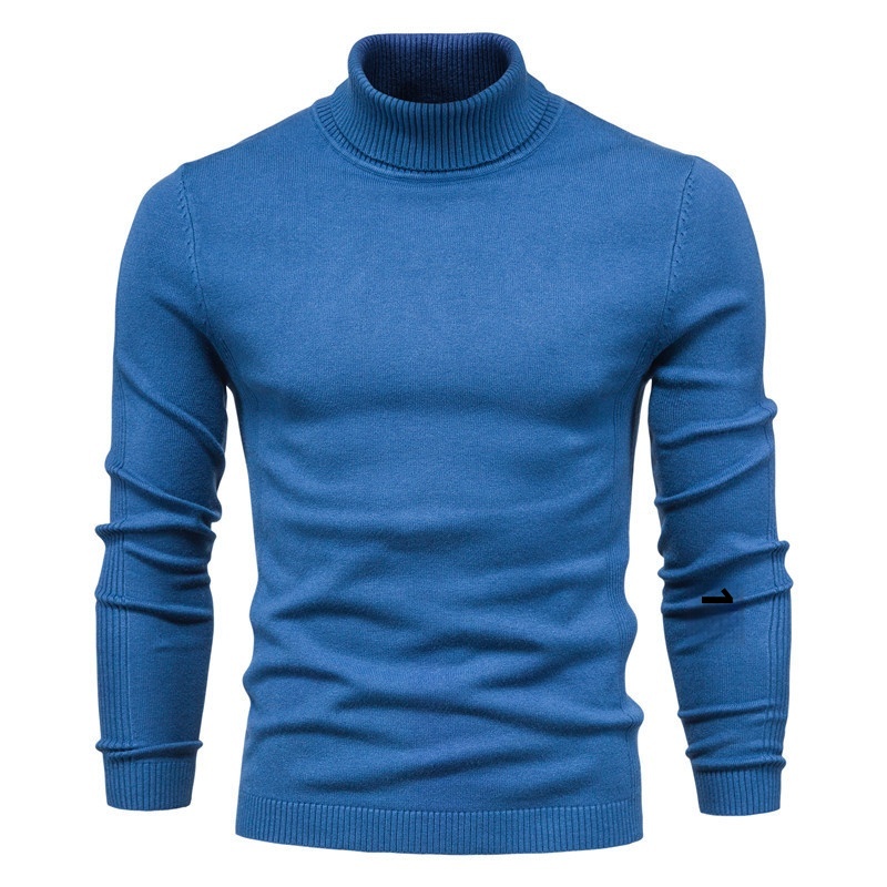 Herrenhemd im europäischen und amerikanischen Stil für Herbst und Winter, Slim Fit, Rollkragenpullover, Strickpullover_voghion.com