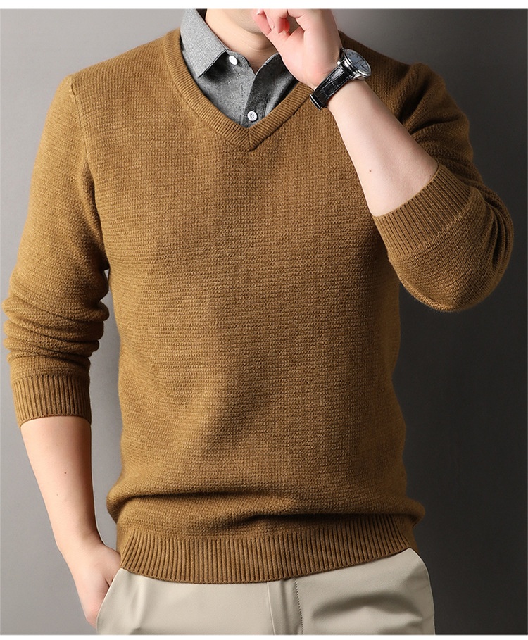 boy Boy Boy Fleece-Lined Men's Two-Piece Shirt Collar 2025 Autumn Winter New Thickened Knitted Sweater For Men_voghion.com