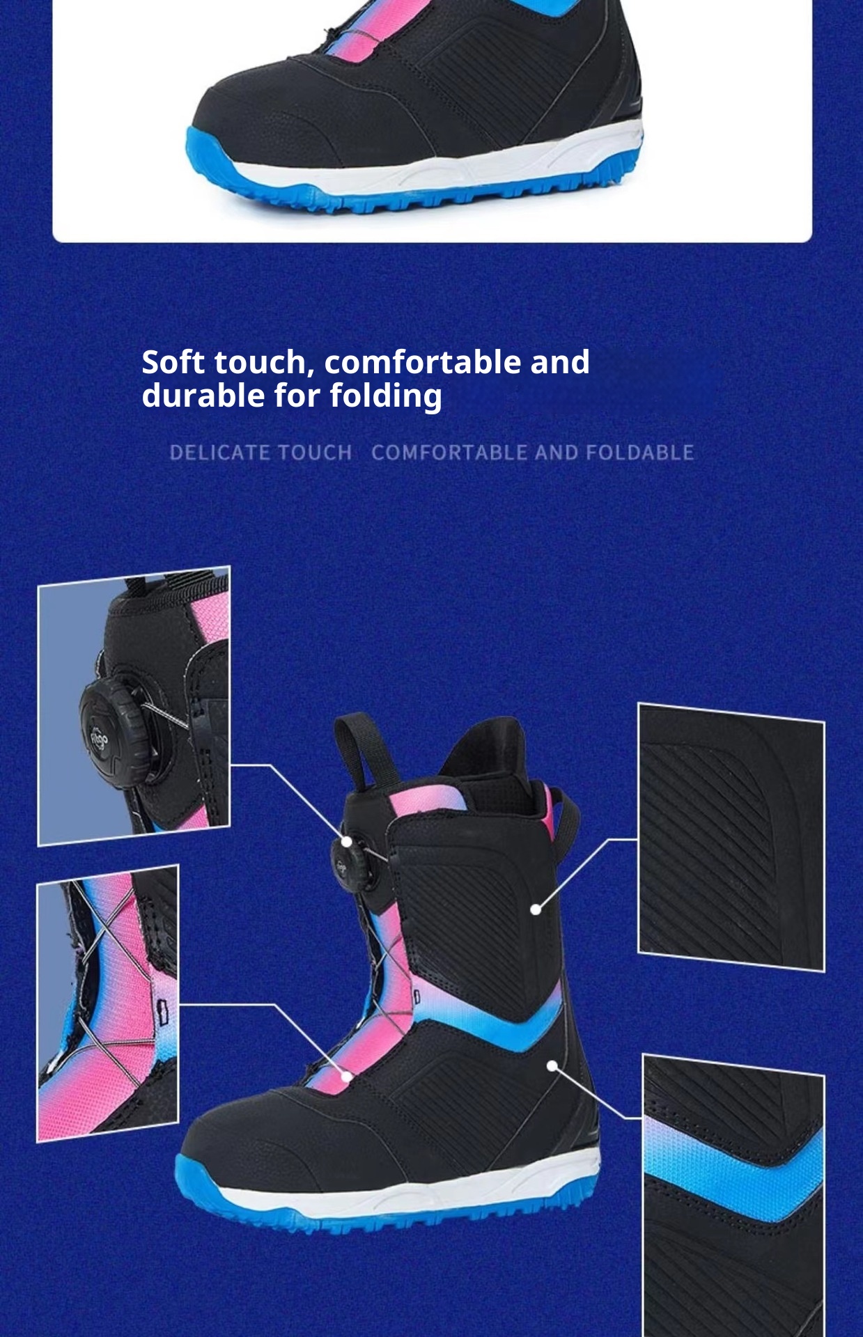Zees 22 Neue, sofort lieferbare Snowboard-Skischuhe mit Stahlschnalle für Damen – Schnell anzuziehen, stoßdämpfend, rutschfest und warm._voghion.com