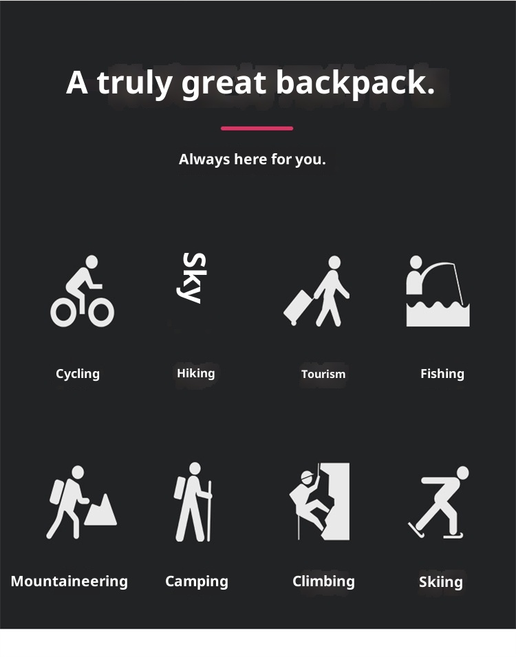 ActiveGo Outdoor Cycling Backpack Large Capacity Portable Water-Resistant Double Shoulder With Floating Frame Travel Hiking Bag_voghion.com