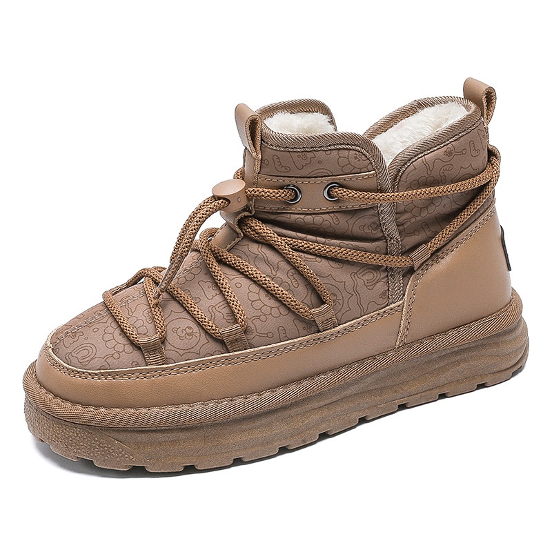 Zees Zees Harbin Outdoor Mid-Calf Snow Boots For Women Winter Warm Fleece Lined Thickened Waterproof Non-Slip Northeast Large Size_voghion.com