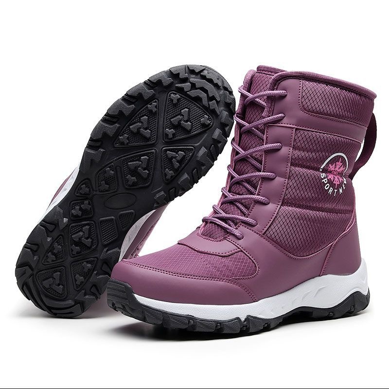Zees Winter Outdoor Snowboots Dames, Halfhoog, Antislip, Waterdicht, Warme Skischoenen, Grote Maat Katoen Voor Noordoost, Reizen_voghion.com
