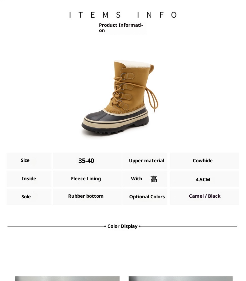 Chaussures de randonnée Zees Outdoor imperméables, antidérapantes, à lacets, pour femmes, collection hiver 2025, en cuir véritable, idéales pour la chasse au canard, résistantes au froid et chaudes._voghion.com