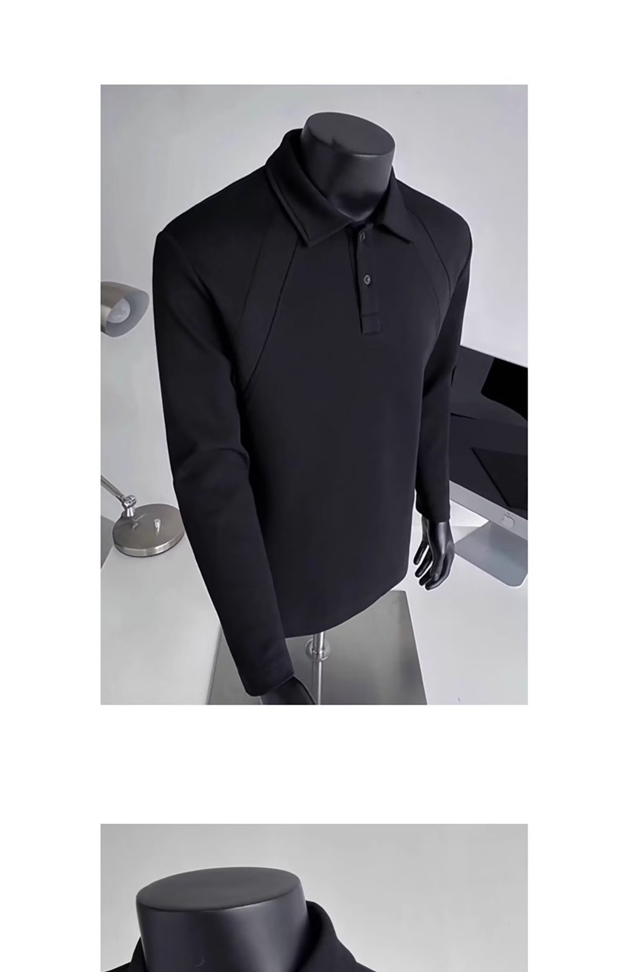 Polo patchwork rétro américain Boy pour homme, marque tendance printemps-automne, coupe ample et décontractée à manches longues_voghion.com