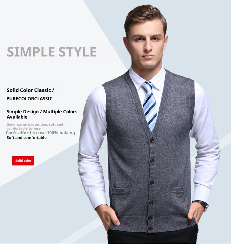 boy Boy Boy Knitted Korean Style Youth Fashion Sleeveless Men's Cardigan Vest Outerwear Casual Trendy Sweater For Men_voghion.com