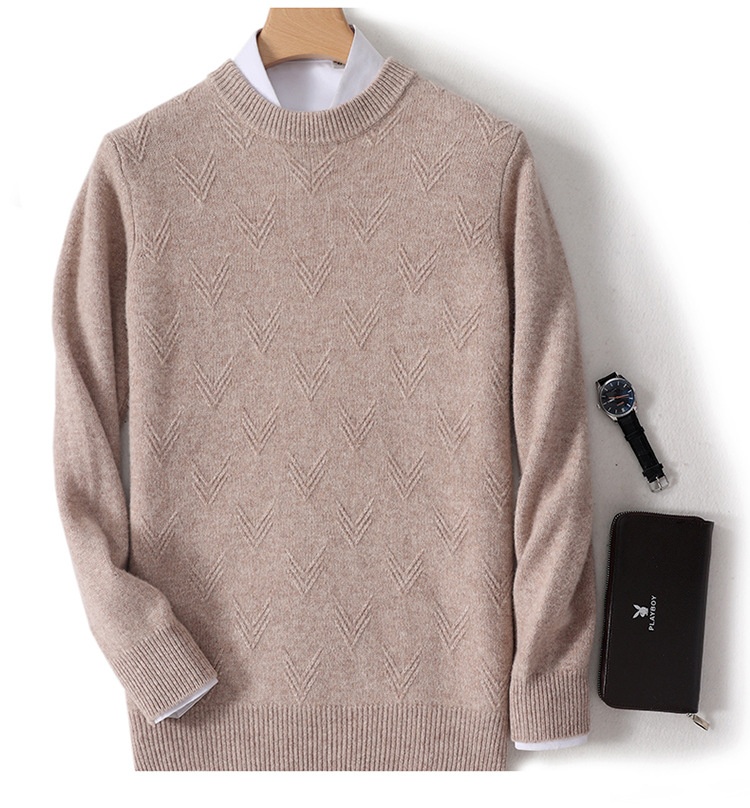 ragazzo ragazzo ragazzo autunno inverno nuovo 100% lana da uomo maglione girocollo caldo spesso camicia di base lavorata a maglia casual_voghion.com