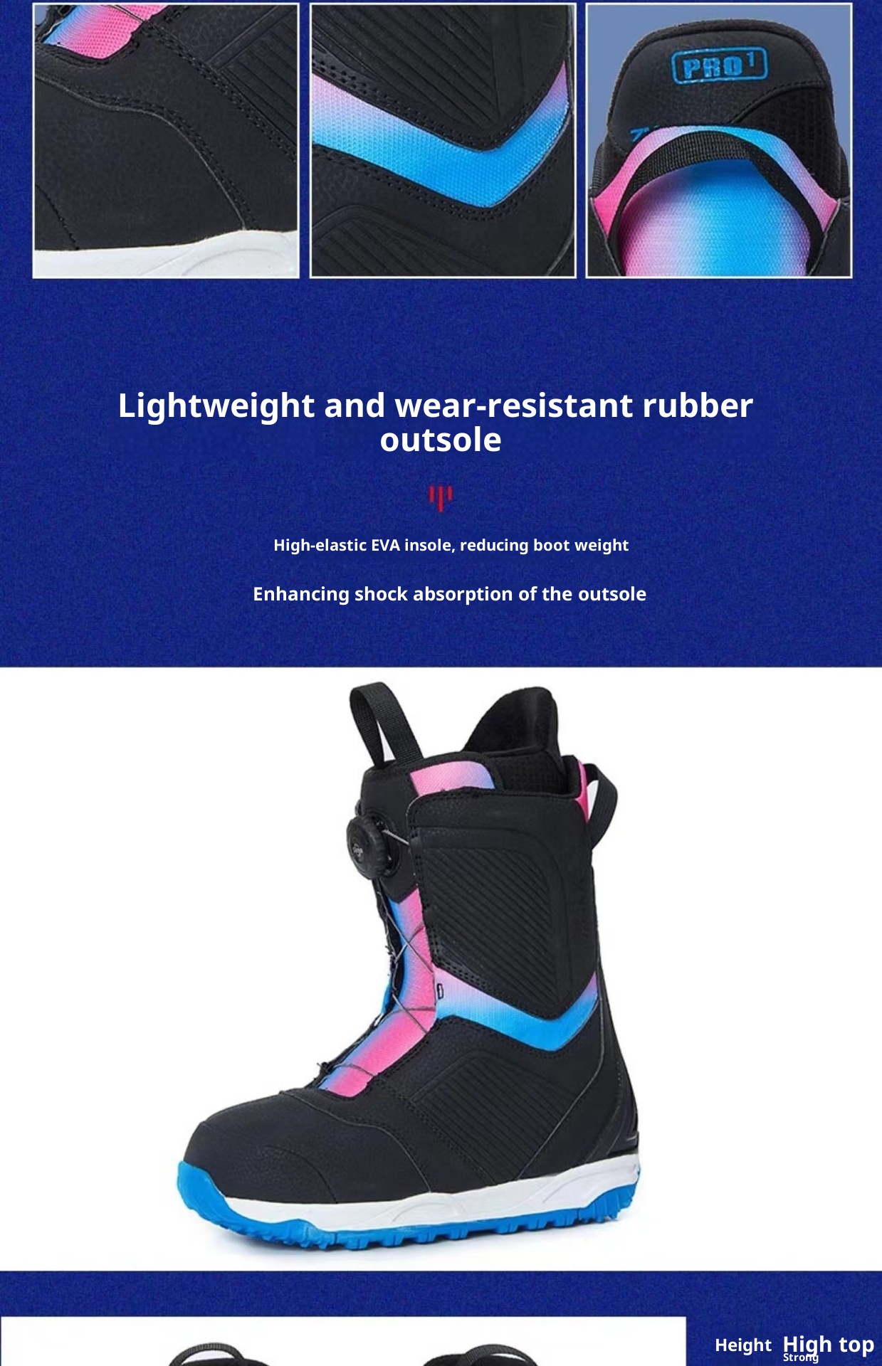 Zees 22 Neue, sofort lieferbare Snowboard-Skischuhe mit Stahlschnalle für Damen – Schnell anzuziehen, stoßdämpfend, rutschfest und warm._voghion.com