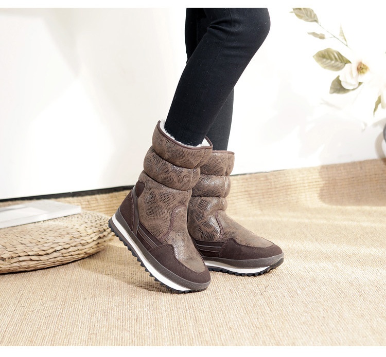 Zees Winter New Wool Thickened Snowproof Anti-Slip Warm Ski Lightweight Mid-Calf Cotton Shoes Women Snow Boots_voghion.com