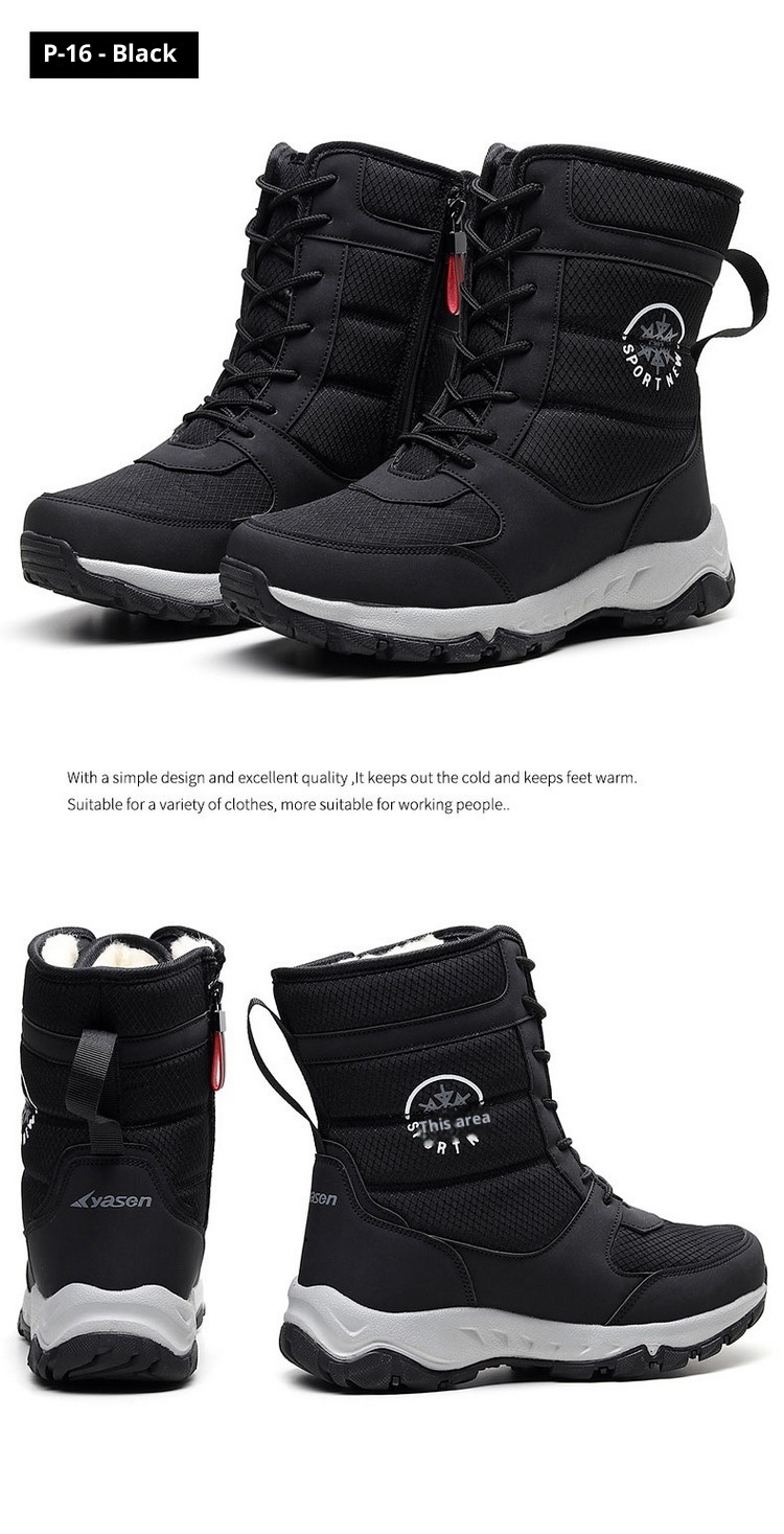 Zees Winter Outdoor Snowboots Dames, Halfhoog, Antislip, Waterdicht, Warme Skischoenen, Grote Maat Katoen Voor Noordoost, Reizen_voghion.com