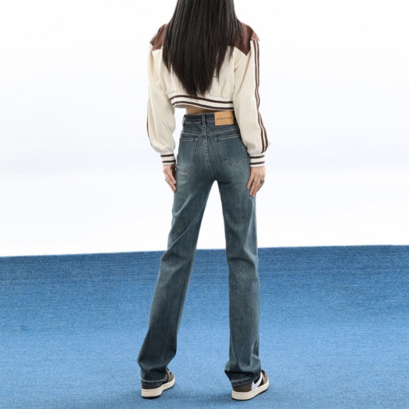 ChicShe High Waist Straight Jeans For Women 2025 Autumn Winter New Slim Fit Versatile Cigarette Tall Floor-Length Pants_ecoleips.com