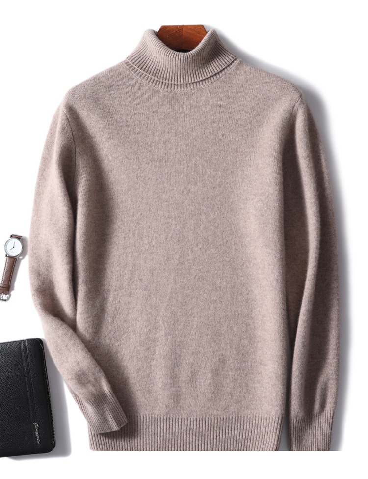Boy Boy Boy Herren-Rollkragenpullover aus 100 % reiner Wolle, dick gefüttert, Herbst/Winter 2023, Strickpullover aus Kaschmir, lässig und vielseitig_voghion.com