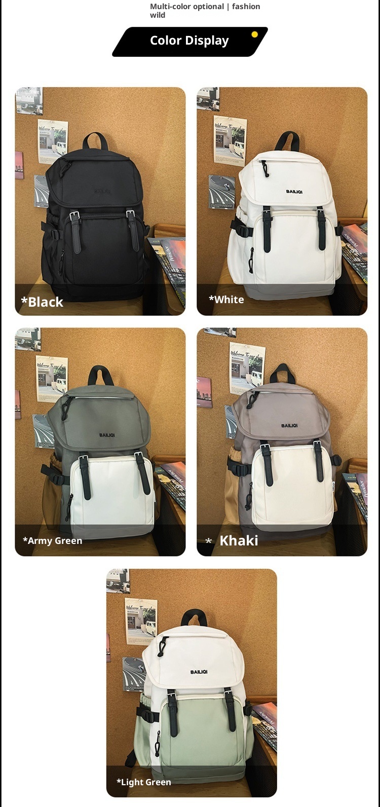 ActiveGo Rucksack im japanischen Stil für männliche Studenten, modischer Outdoor-Wanderrucksack mit großem Fassungsvermögen für Paare, Damen_voghion.com