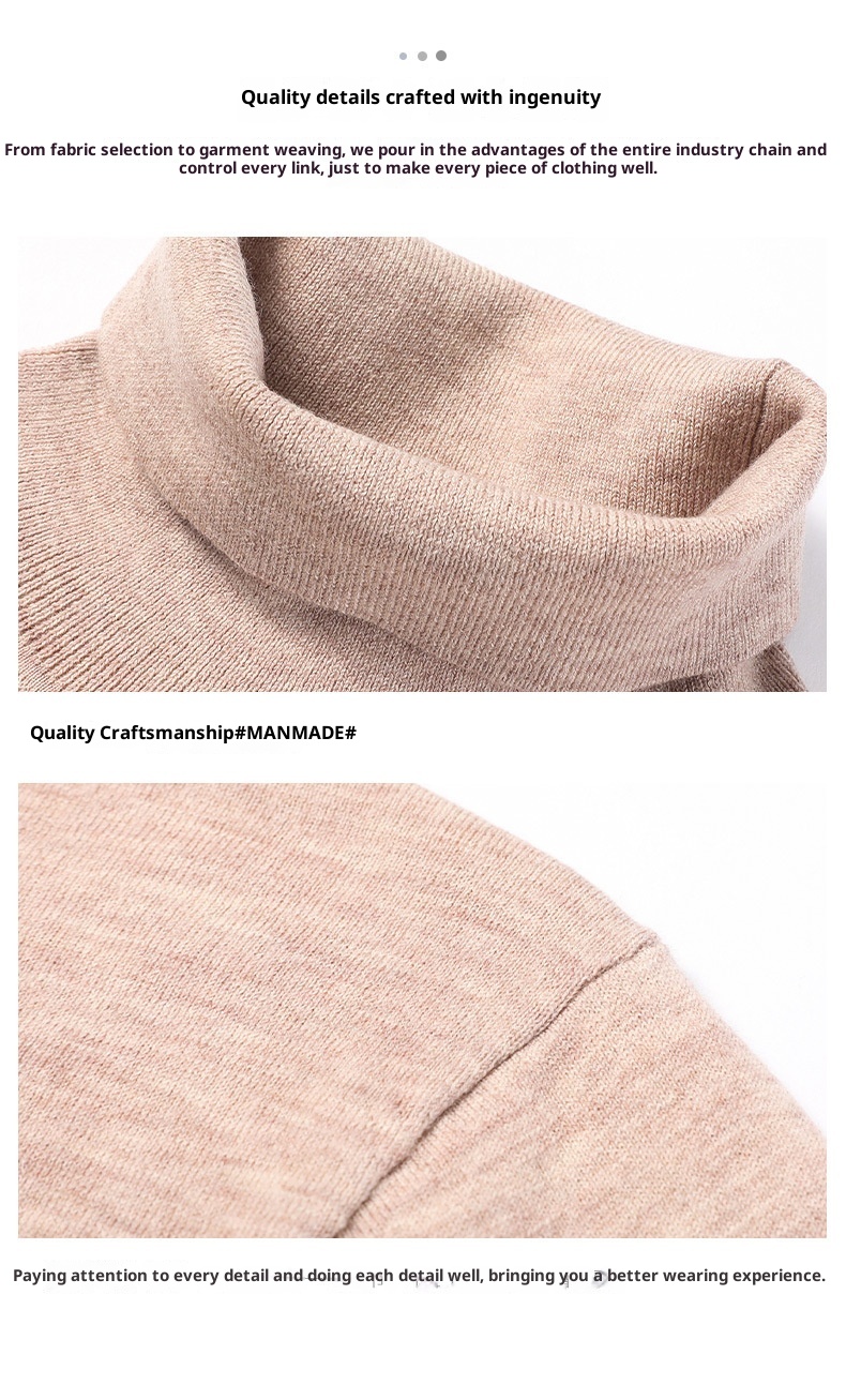 boy Boy Boy Fine Pullover High Neck Pure Wool Sweater For Men Casual Inner Layer Base Shirt Top_voghion.com