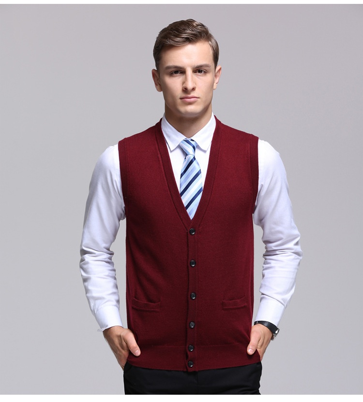 boy Boy Boy Knitted Korean Style Youth Fashion Sleeveless Men's Cardigan Vest Outerwear Casual Trendy Sweater For Men_voghion.com