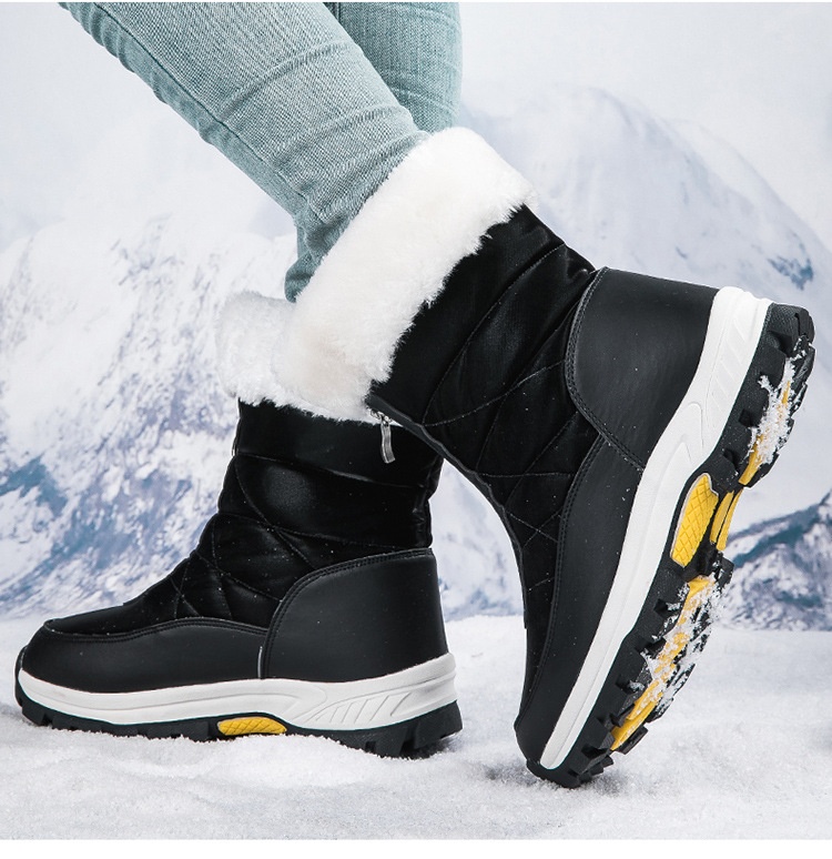 Zees Zees 2024 Winter Snow voor dames Hoge top Buitensporten Katoenen schoenen Skischoenen Grote maat 42 Grensoverschrijdend exclusief_voghion.com