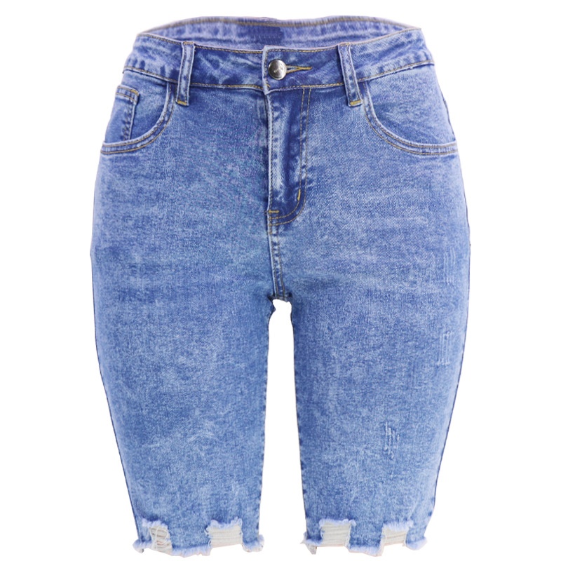 ChicShe Summer New Cross-Border Elegant Commuter Light Color Straight Cotton Washed Blue Jeans Women's Dropshipping_voghion.com