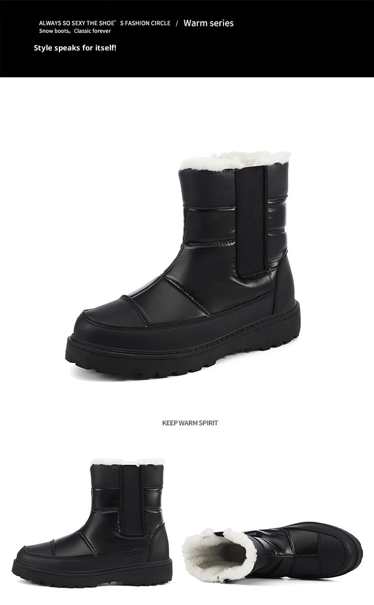 Zees Winter Wasserdichte Anti-Rutsch Schneestiefel Schlupfstiefel Leicht Warme Nordost Ski Baumwollschuhe_voghion.com