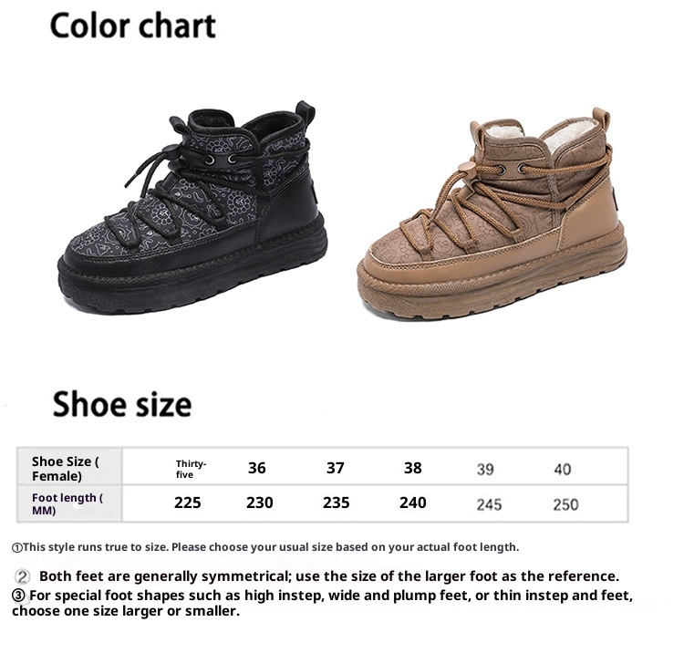 Zees Zees Harbin Outdoor Mid-Calf Snow Boots For Women Winter Warm Fleece Lined Thickened Waterproof Non-Slip Northeast Large Size_voghion.com