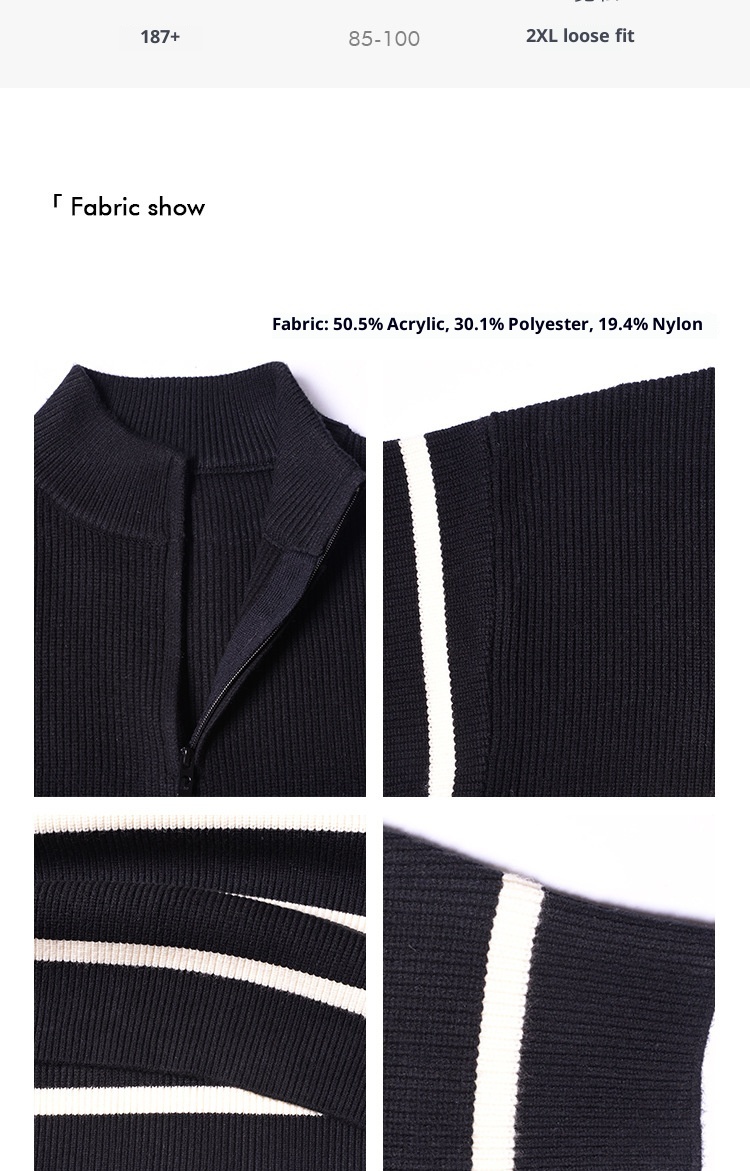 boy Boy Boy 2025 New Tendy Band Half Tutleneck Zippe Striped Sweatshirt Men, Loose Pullove Knitted Base Shit Fo Autumn And_voghion.com