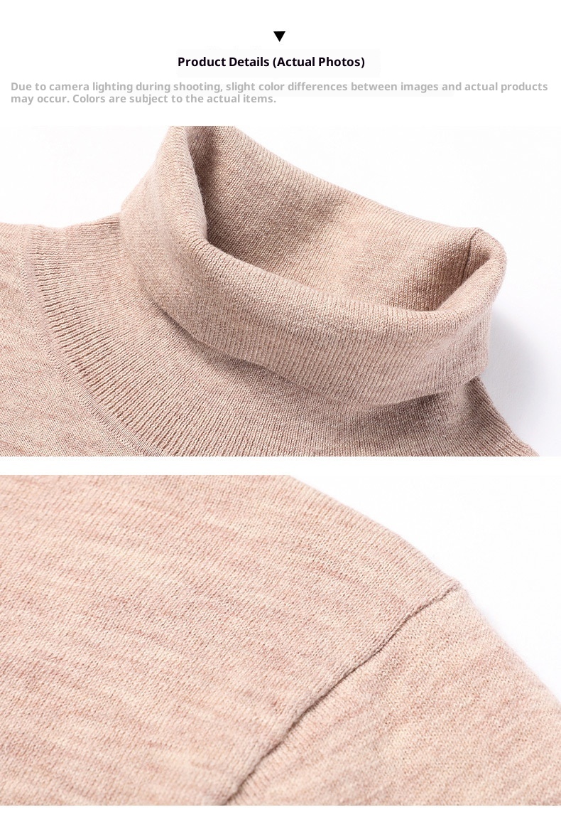 boy Boy Boy Fine Pullover High Neck Pure Wool Sweater For Men Casual Inner Layer Base Shirt Top_voghion.com