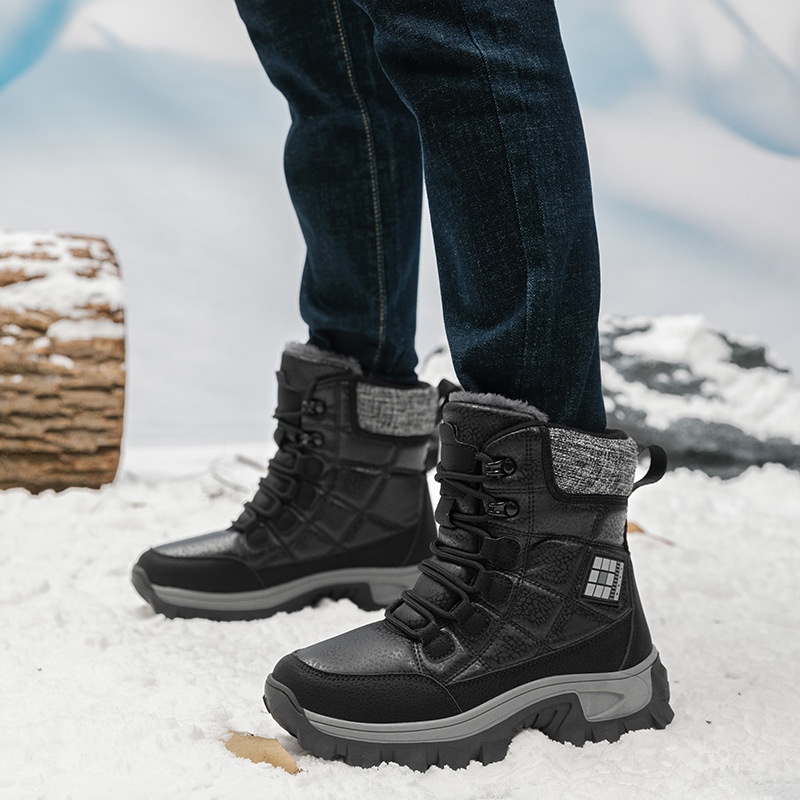 Botas de esqui Zees Winter Snow Outdoor Walking, forradas com lã, grossas e quentes, para casal, ideais para temperaturas extremamente baixas de até -40 graus no nordeste dos EUA._voghion.com