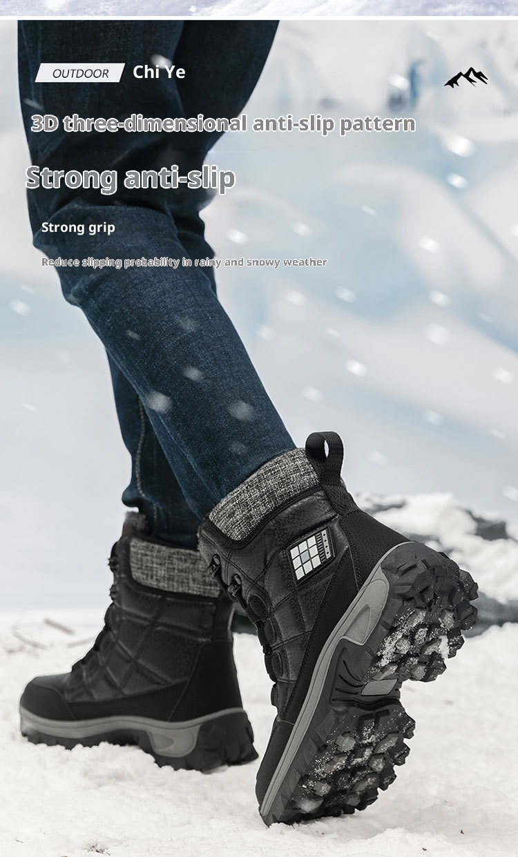 Botas de esqui Zees Winter Snow Outdoor Walking, forradas com lã, grossas e quentes, para casal, ideais para temperaturas extremamente baixas de até -40 graus no nordeste dos EUA._voghion.com
