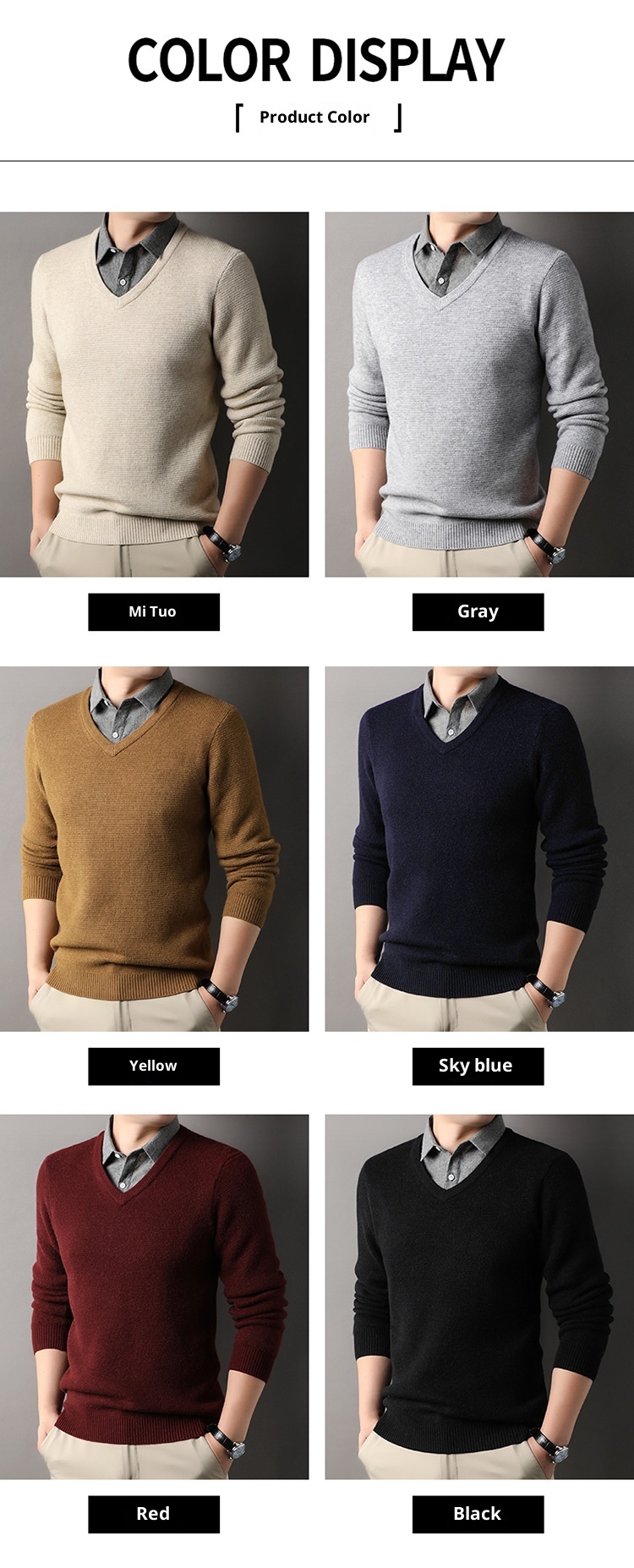 boy Boy Boy Fleece-Lined Men's Two-Piece Shirt Collar 2025 Autumn Winter New Thickened Knitted Sweater For Men_voghion.com