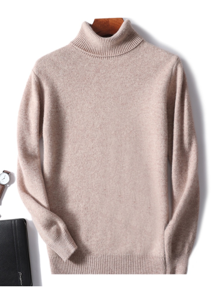 Boy Boy Boy Herren-Rollkragenpullover aus 100 % reiner Wolle, dick gefüttert, Herbst/Winter 2023, Strickpullover aus Kaschmir, lässig und vielseitig_voghion.com