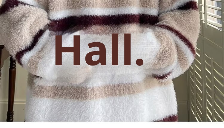 boy Boy Boy Soft Cozy Color-Block Striped Sweater For Men, New Autumn And Winter Round Neck Inner Layer, Warm Loose Base Knit Top_voghion.com