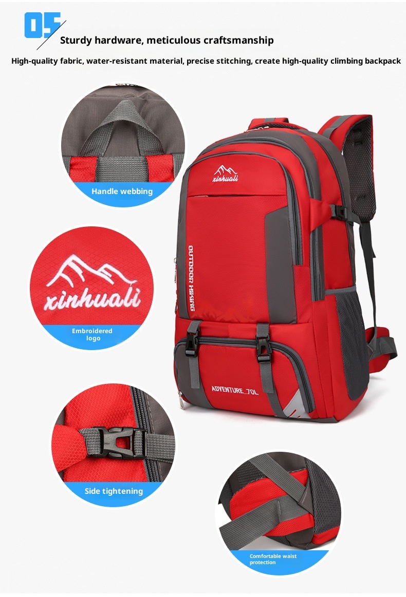 ActiveGo Cross-border Mountaineer Rucksack mit großem Fassungsvermögen (70 l) – Multifunktionaler Rucksack für Camping, Reisen und Wandern_voghion.com