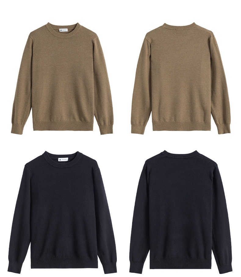 Maglione caldo versatile lavorato a maglia a maniche lunghe da uomo, in lana invernale, con scollo rotondo, per ragazzo, Boy Boy Yimeng_voghion.com