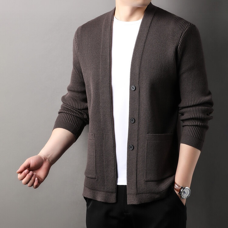 boy Boy Boy High-End Light Spring And Autumn Casual Knitted Cardigan Versatile Comfortable Fashionable Jacket Trendy Men's_voghion.com