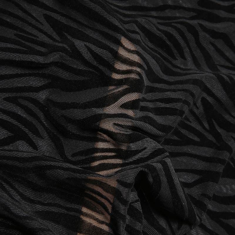 QFV507045555501<2 Cross-Border Spring Thin Zebra Pattern Stretch Inner Layer Base Shirt European And American Men's See-Through Tight High_voghion.com